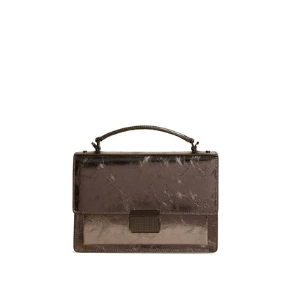 Golden Goose Venezia Bag in anthracite grey laminated leather with black details