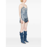 Diesel Tencel denim mini dress with fringes