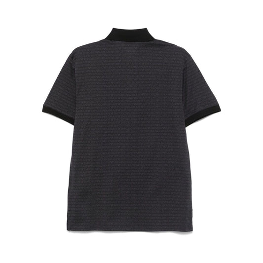 Emporio Armani jersey polo shirt with all-over jacquard lettering EM000788AF12916FC176-P25