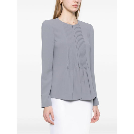 Emporio Armani Jacket in fluid woven fabric with pleats EW000850AF12514U8047-P25