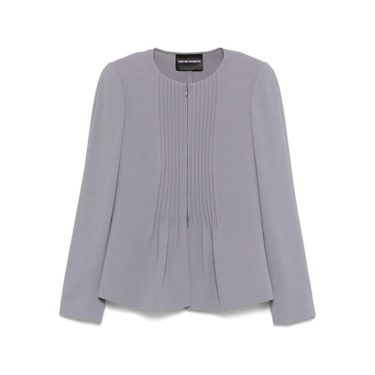 Emporio Armani Jacket in fluid woven fabric with pleats EW000850AF12514U8047-P25