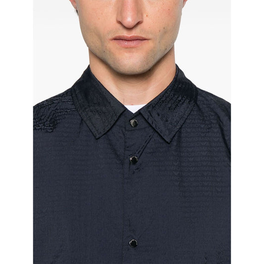 Emporio Armani Blouson with internal nylon bib jacquard all-over lettering Jackets