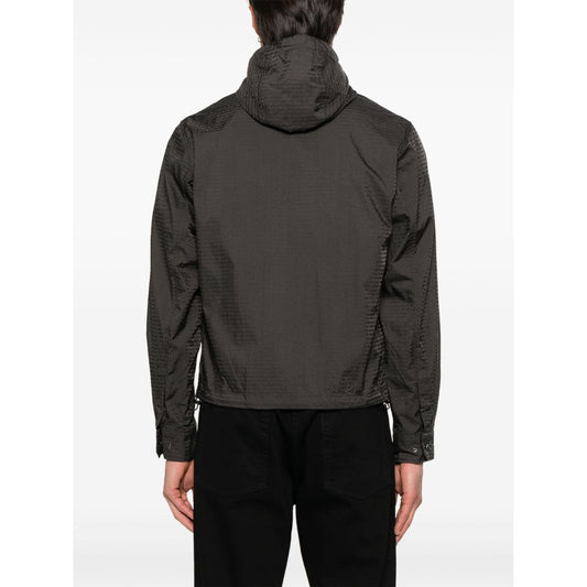 Emporio Armani Blouson with internal nylon bib jacquard all-over lettering Jackets