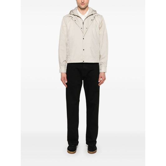 Emporio Armani Blouson with internal nylon bib jacquard all-over lettering Jackets