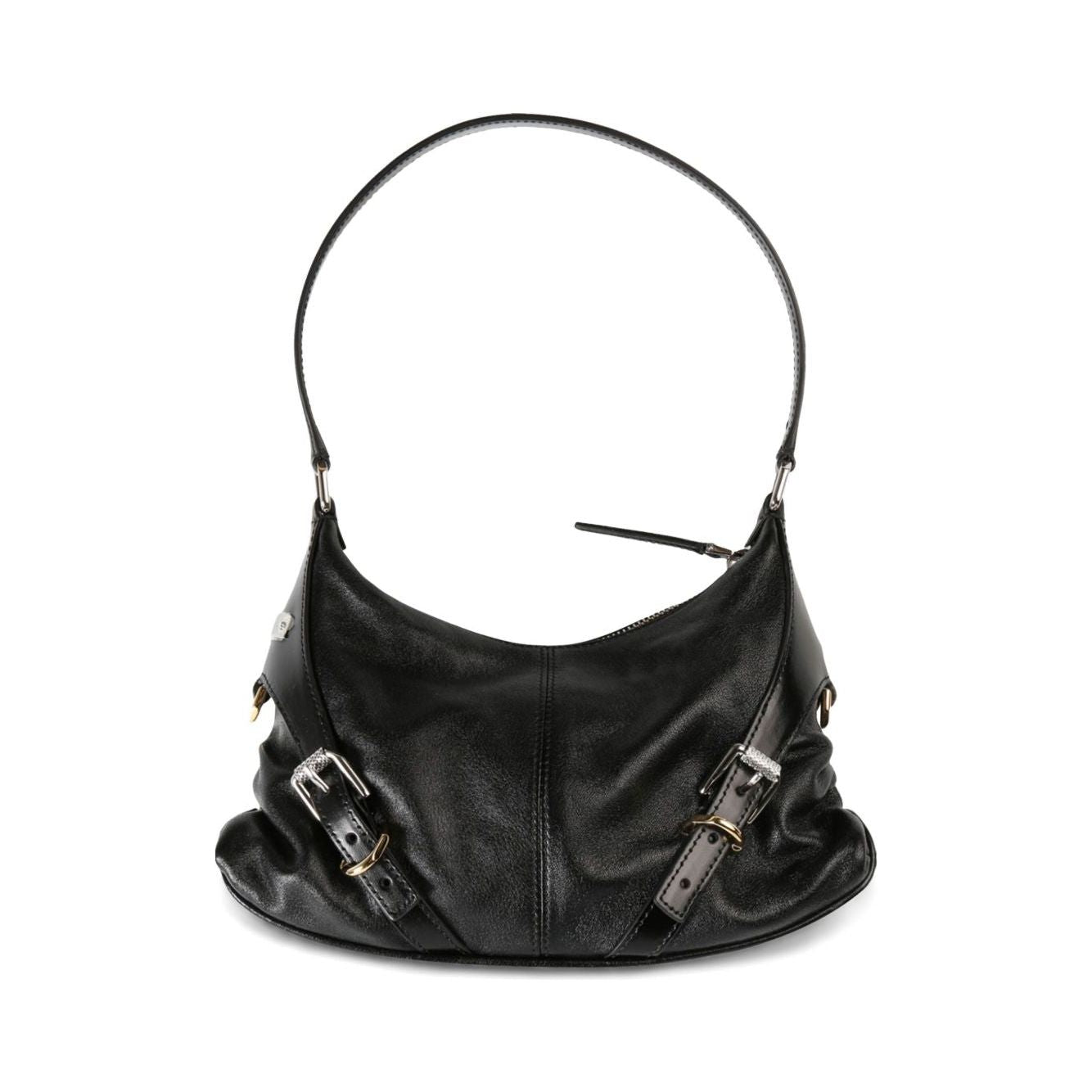Front view with bag zipped and handles upright.