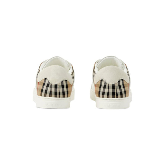 Burberry Leather, suede and check sneakers