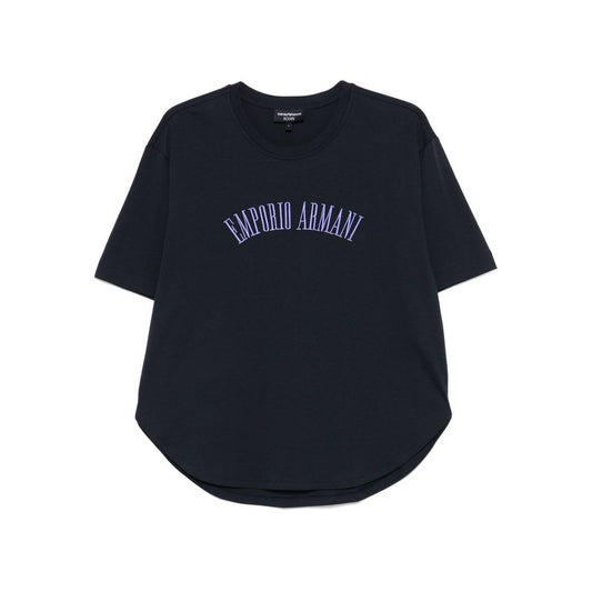 Emporio Armani logo embroidered T-shirt
