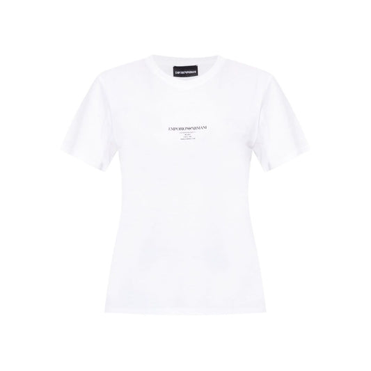Emporio Armani T-shirts and Polos White short sleeve crew neck logo print organic cotton t-shirt for men