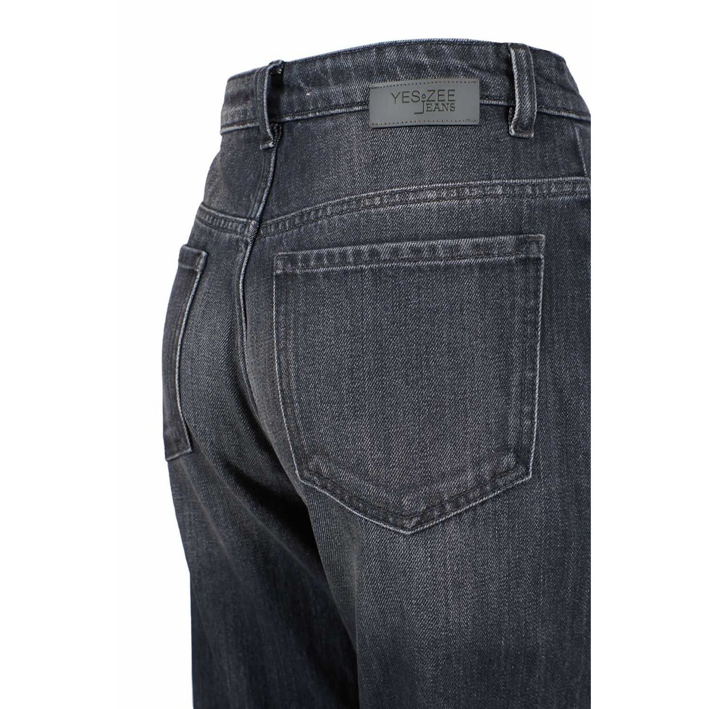 Yes Zee Black Cotton Women's High-Waisted Jeans