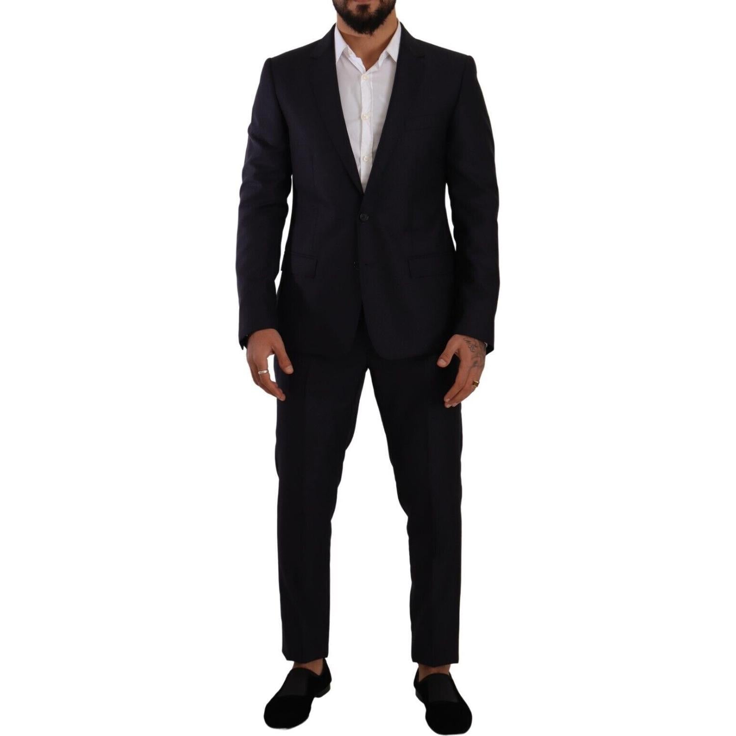 Dolce & Gabbana Blue MARTINI Slim fit 2 Piece Coat Suit