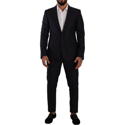 Dolce & Gabbana Blue MARTINI Slim fit 2 Piece Coat Suit
