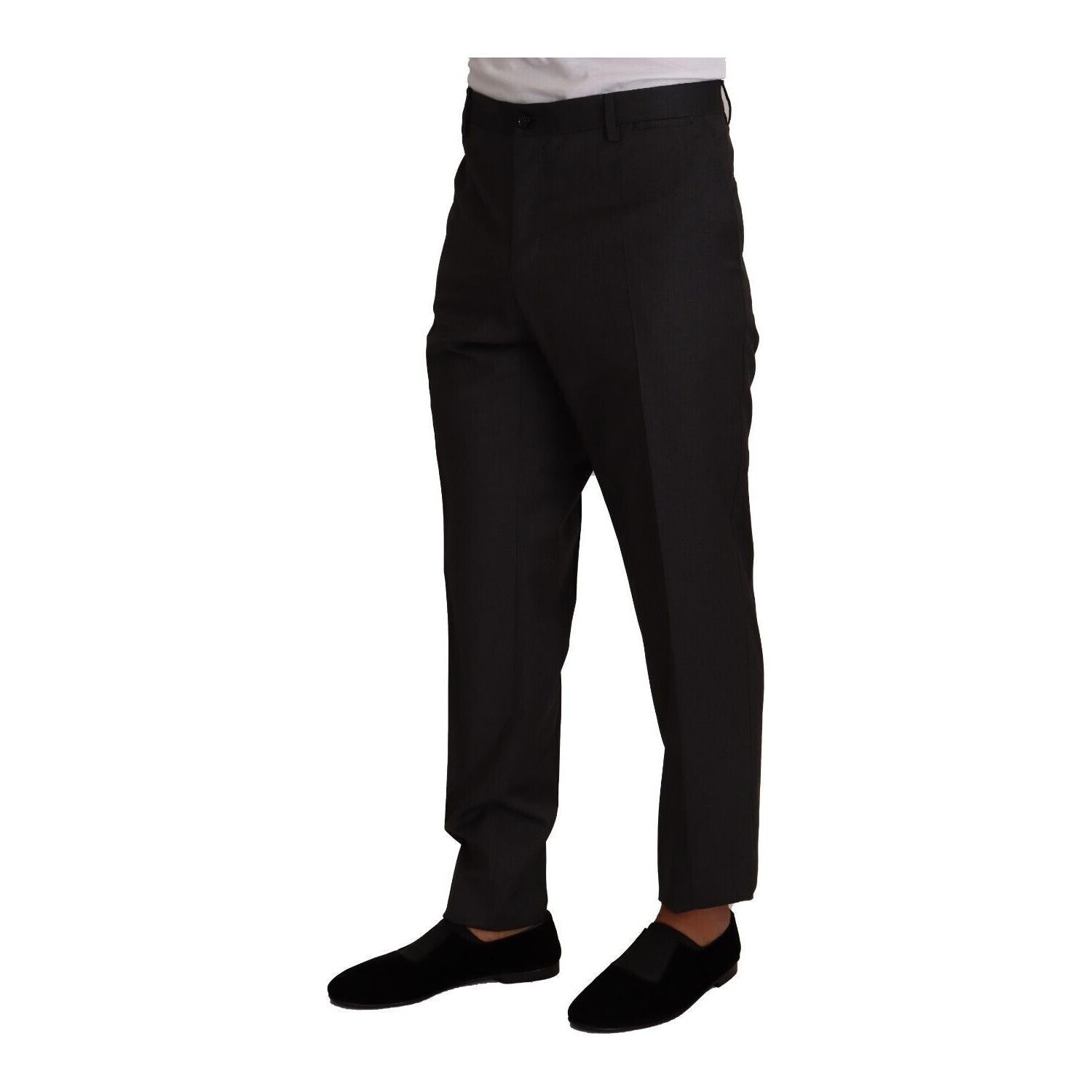 Dolce & Gabbana Gray Wool Formal Tuxedo Trouser Dress Pants