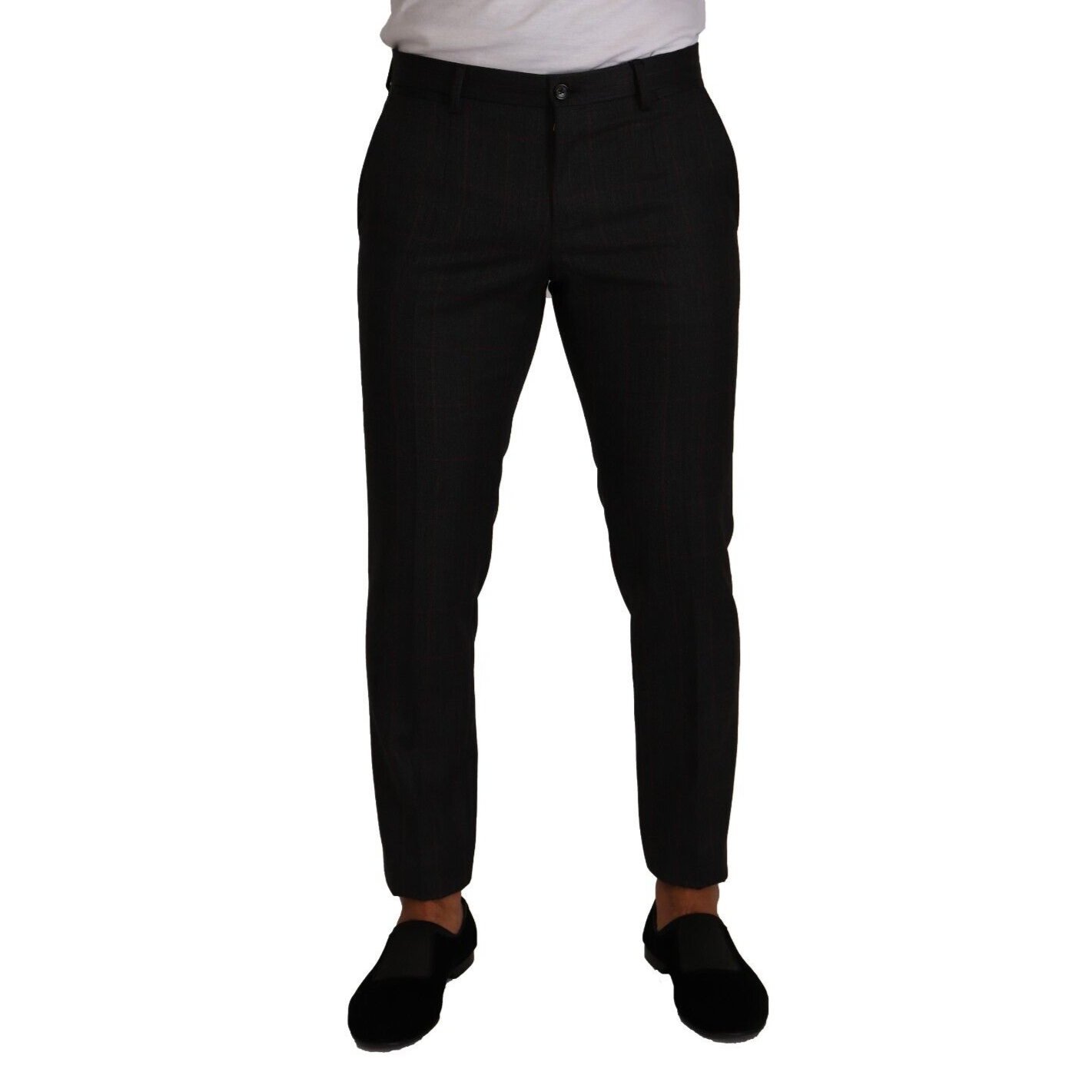 Dolce & Gabbana Gray Check Wool Formal Trouser Dress Pants