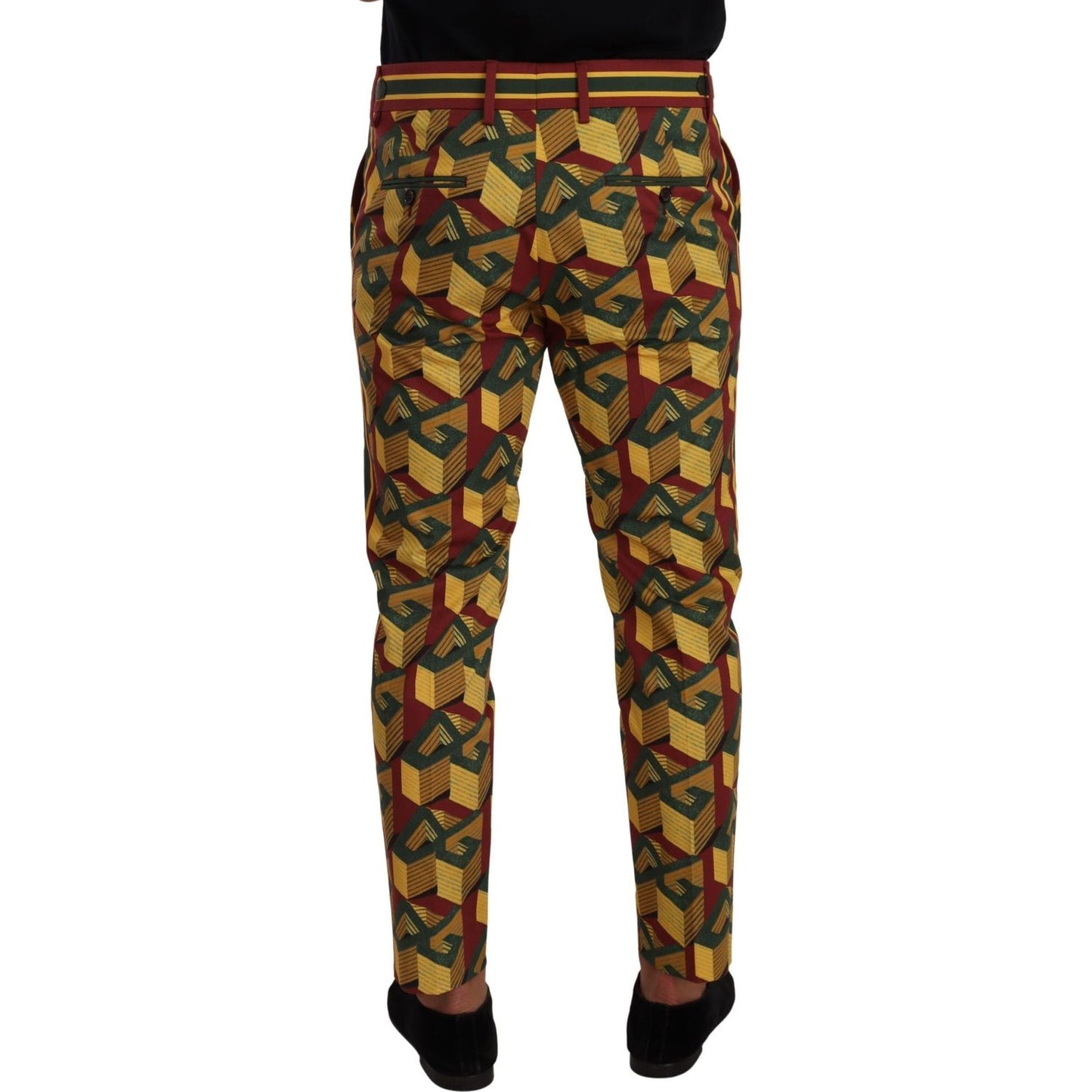 Dolce & Gabbana Multicolor Logo Mania Cotton Tapered Trouser Pants
