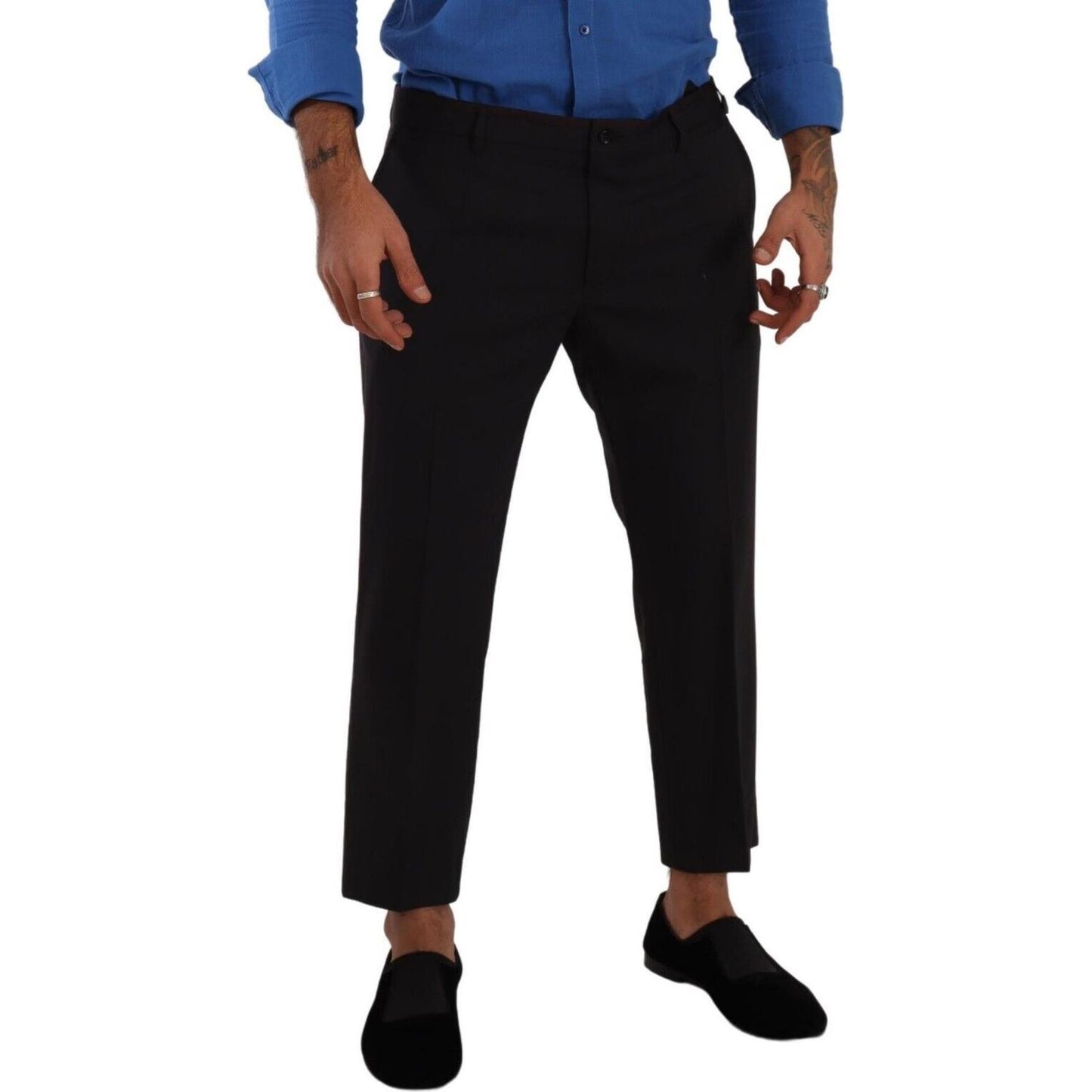 Dolce & Gabbana Gray Bordeaux Wool Trouser Dress Pants