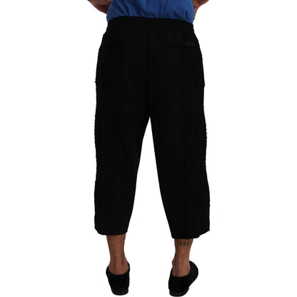 Dolce & Gabbana Black Cotton Torero Sweatpants Shorts Pants