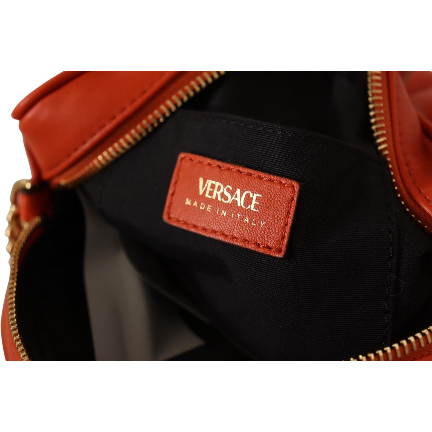 Versace Red Nappa Leather Medusa Round Crossbody Bag