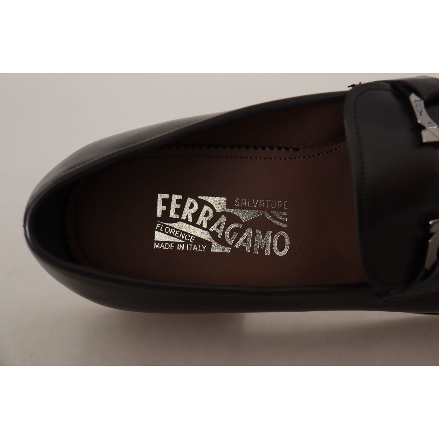 Salvatore Ferragamo Suave Black Leather Gancio Bit Loafers