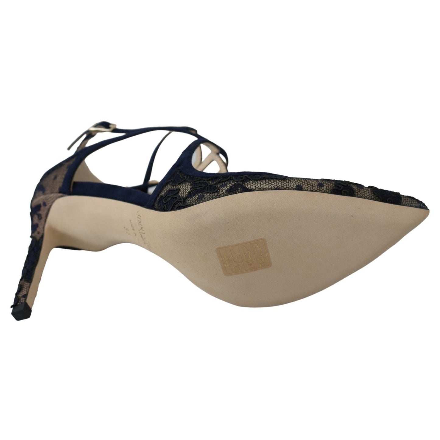 Jimmy Choo Navy Blue Lancer 85 Sandals Pumps