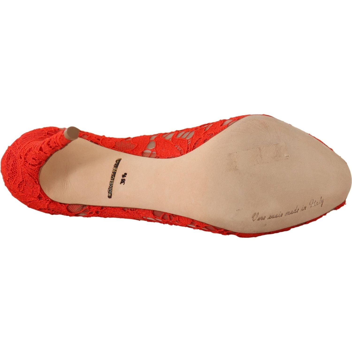 Dolce & Gabbana Red Taormina Lace Crystal Heels Pumps