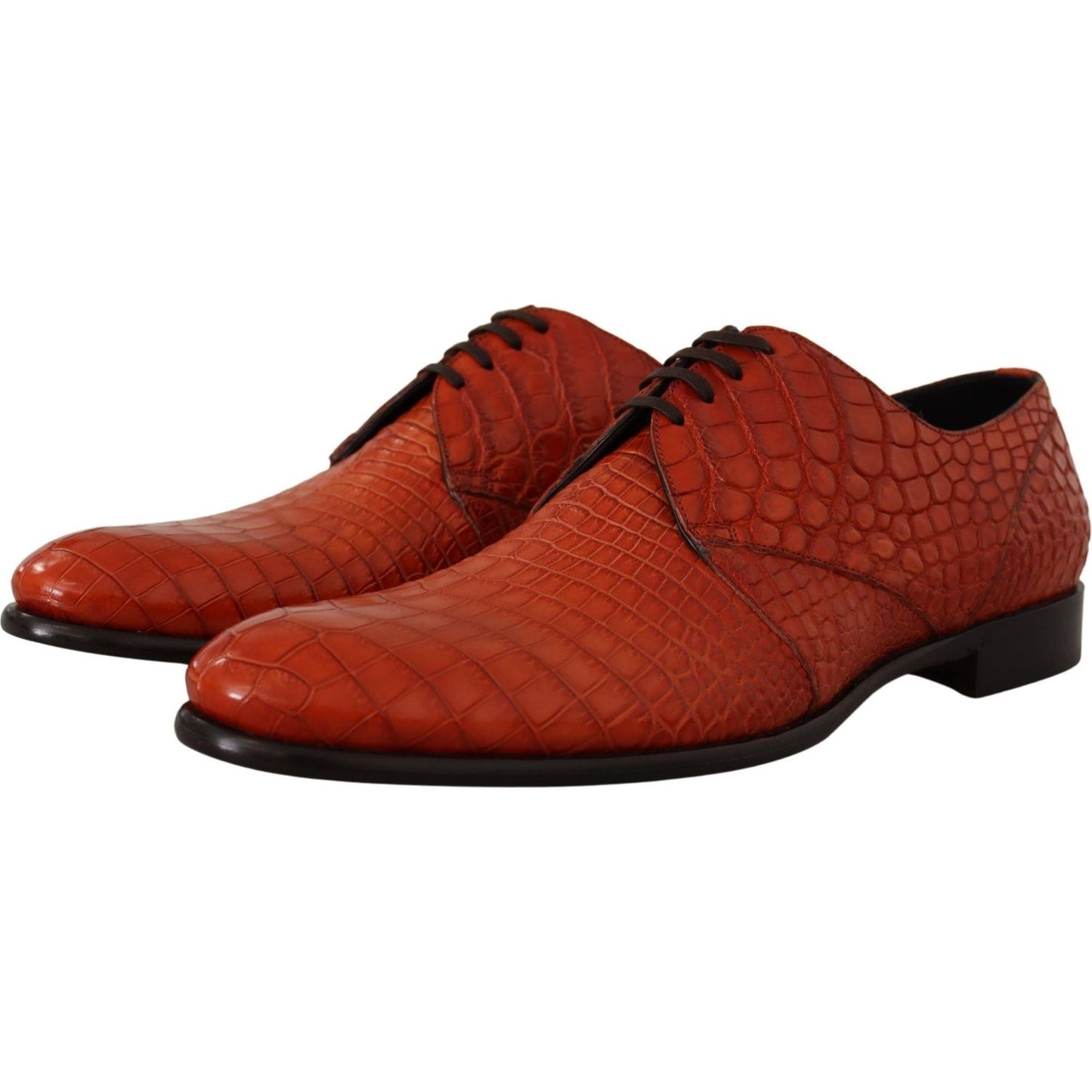 Dolce & Gabbana Orange Exotic Leather Dress Derby Shoes MV4551- 40