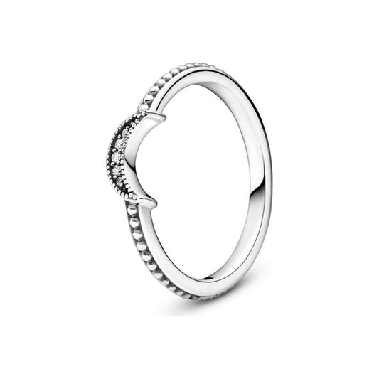 PANDORA JEWELS Mod. CRESCENT MOON BEADED - RING - Size 48 Ring