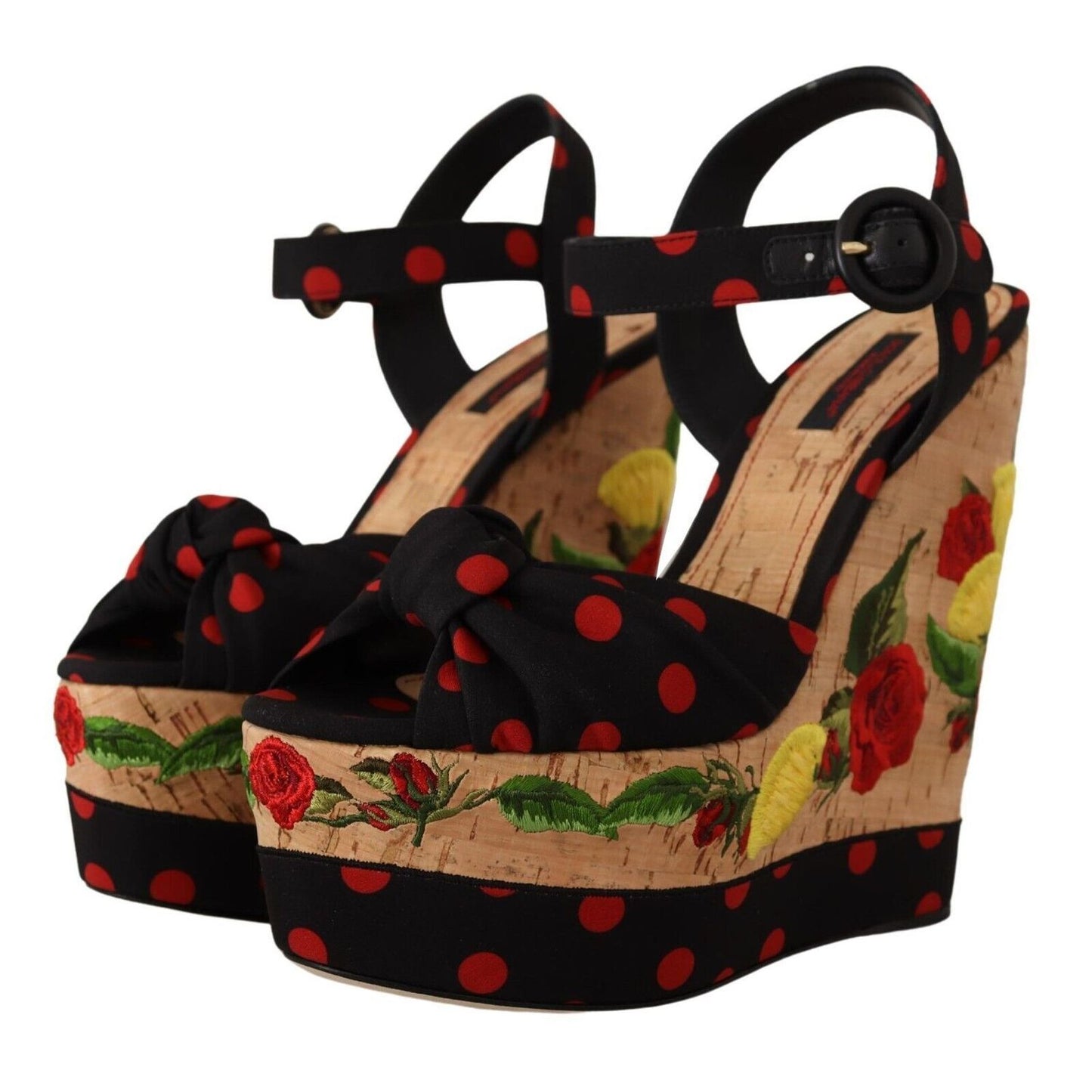 Dolce & Gabbana Multicolor Platform Wedges Sandals Charmeuse Shoes