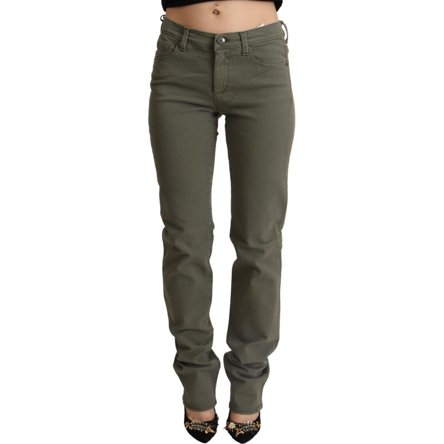 Ermanno Scervino Gray Low Waist Cotton Skinny Denim Trouser Jeans