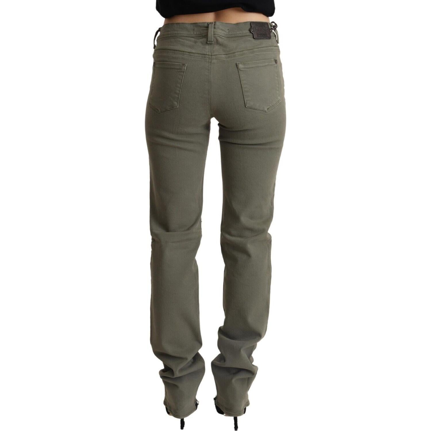 Ermanno Scervino Gray Low Waist Cotton Skinny Denim Trouser Jeans