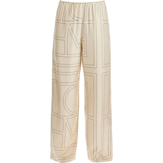 Toteme monogram silk pajama pants