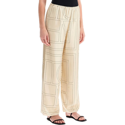 Toteme monogram silk pajama pants