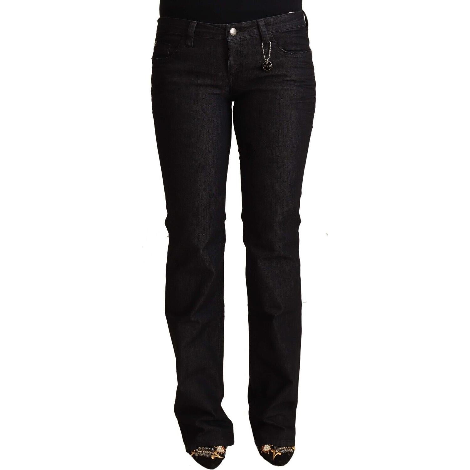 Costume National Black Cotton Low Waist Skinny Jeans