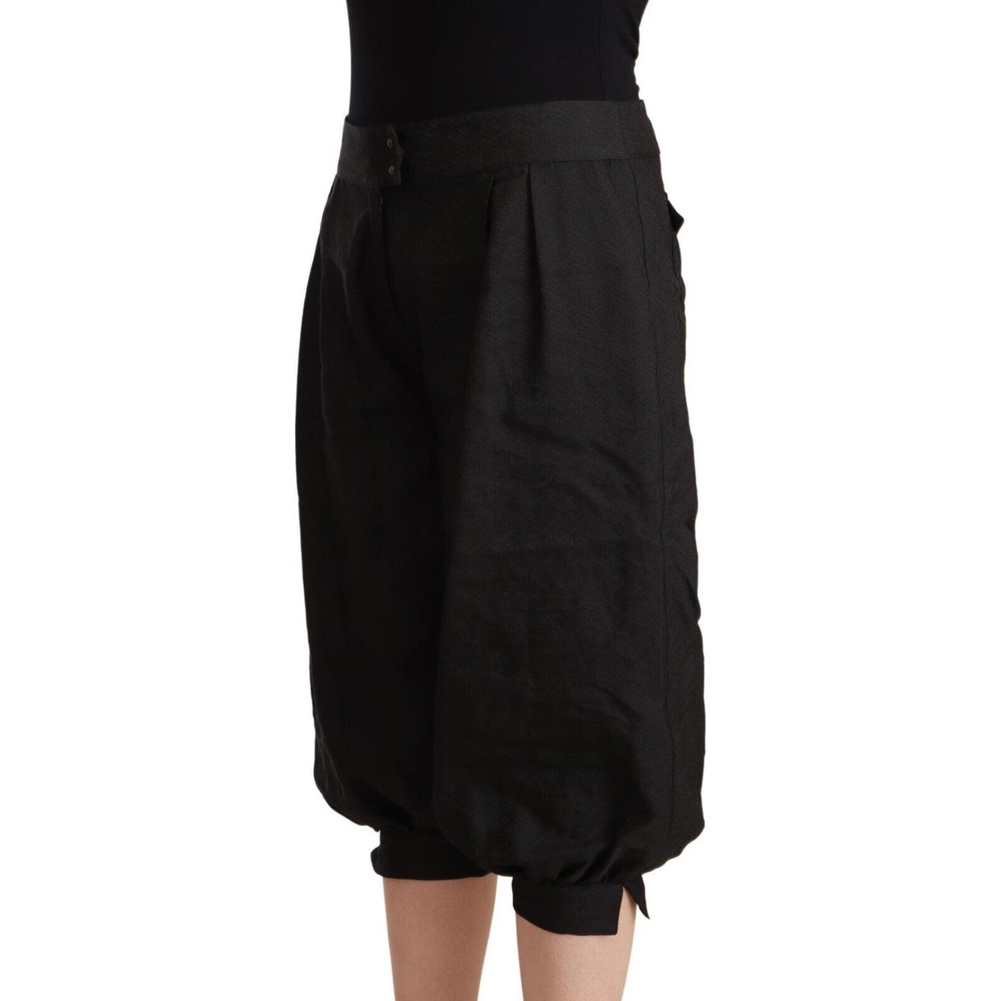 GF Ferre Black Viscose Cropped Harem Pants