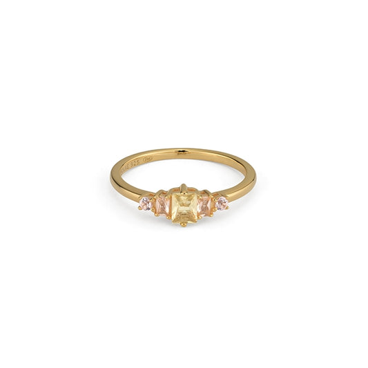24KAE JEWELS JEWELRY Mod. 12467Y/56 elegant gold ring with unique gemstone design
