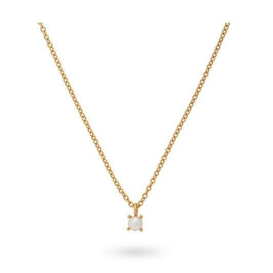 Gold necklace featuring a solitary gem pendant from 24KAE JEWELS JEWELRY Mod. 32405Y collection.