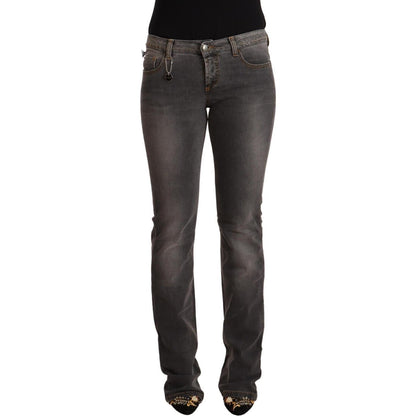 Costume National Gray Washed Low Waist Straight Denim Jeans