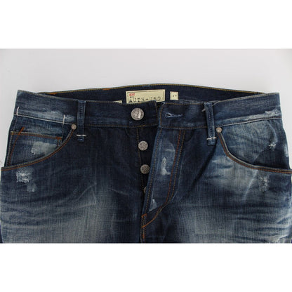 Acht Blue Wash Cotton Denim Regular Fit Jeans