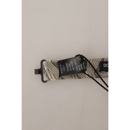 Dolce & Gabbana Gray 100% Silk Adjustable Neck Papillon Bow Tie