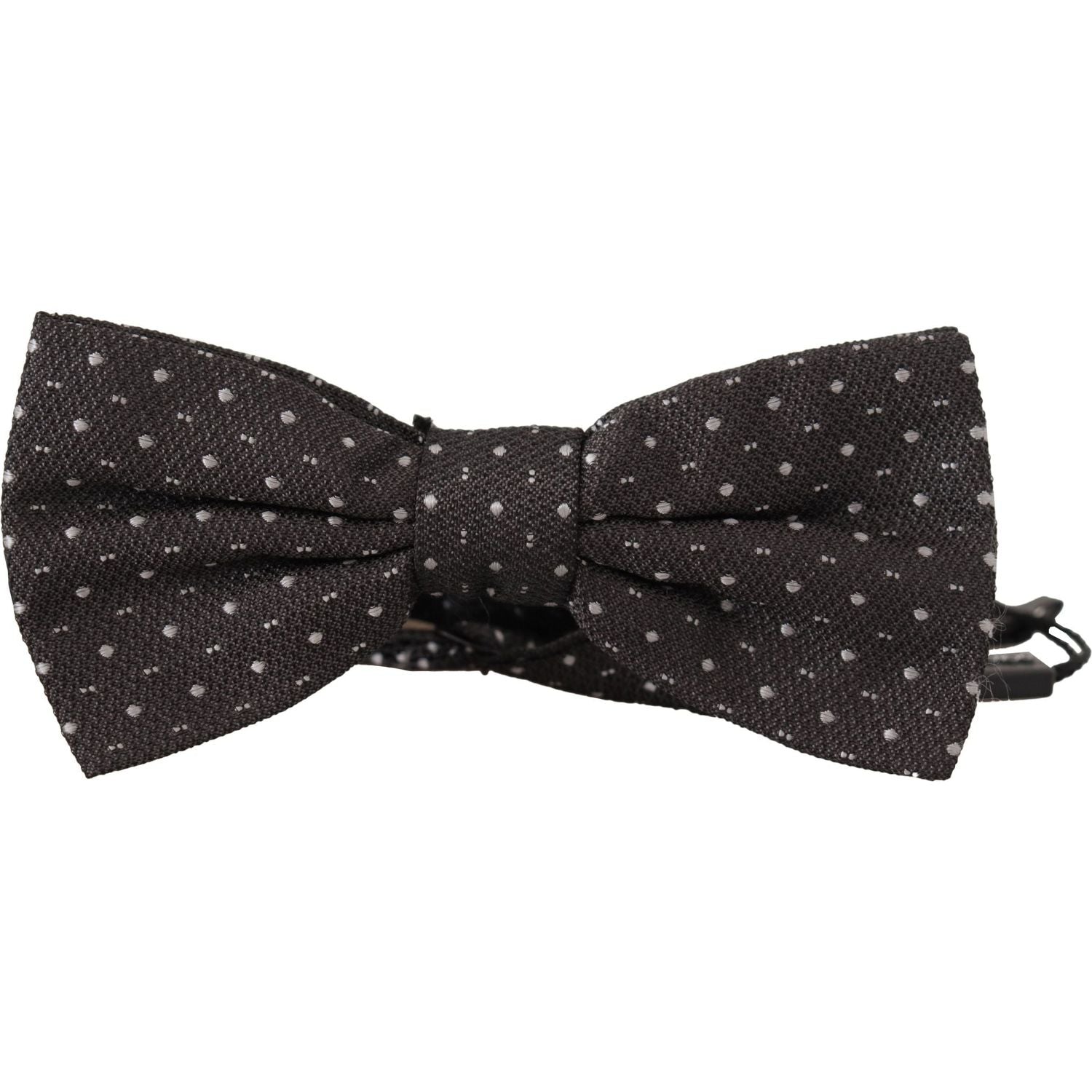 Dolce & Gabbana Gray Polka Dot 100% Silk Neck Papillon Tie