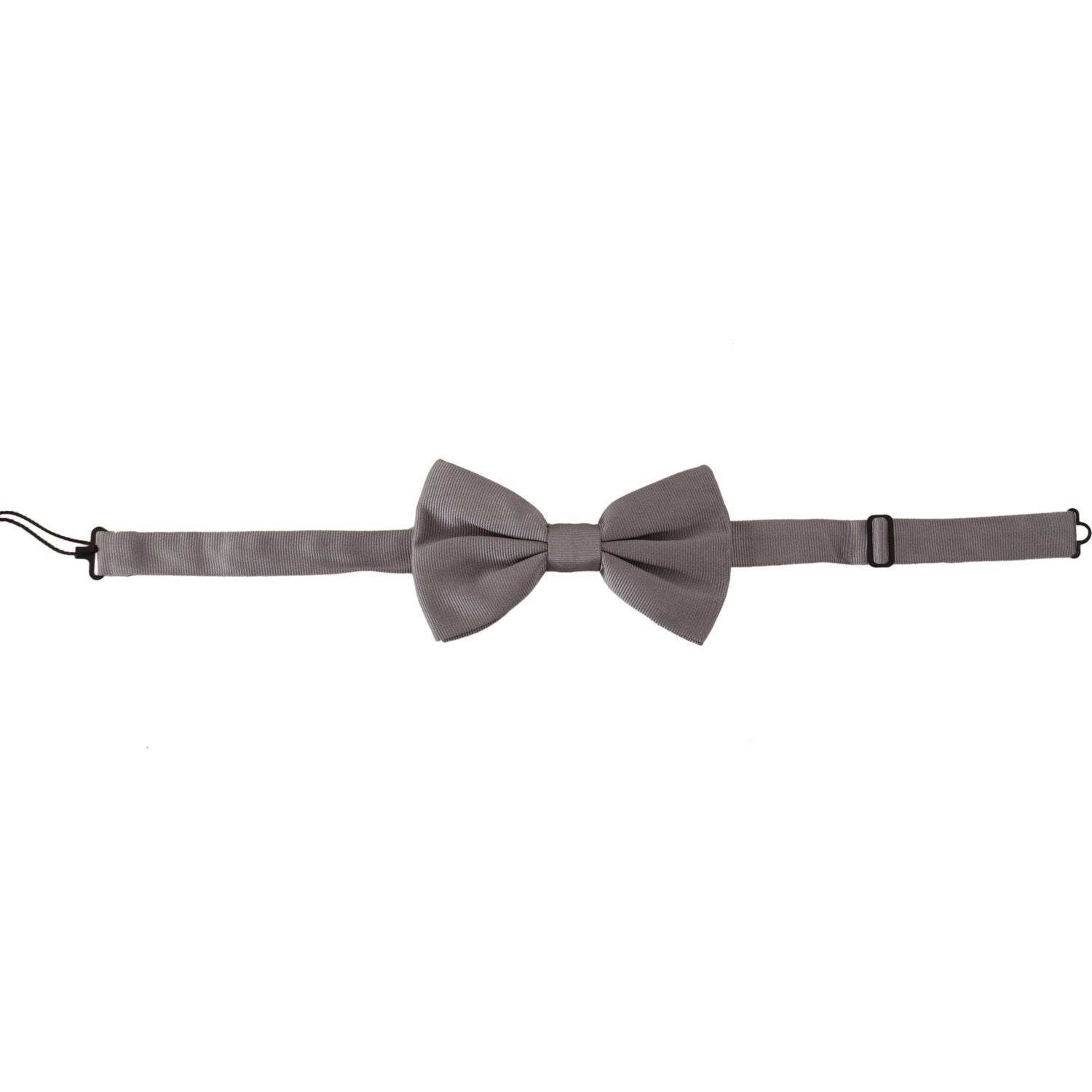 Dolce & Gabbana Gray 100% Silk Adjustable Neck Papillon Tie
