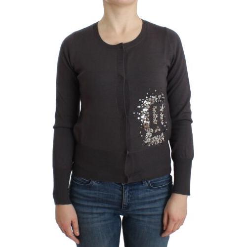 John Galliano Purple Wool Sequined Cardigan Knit Sweater