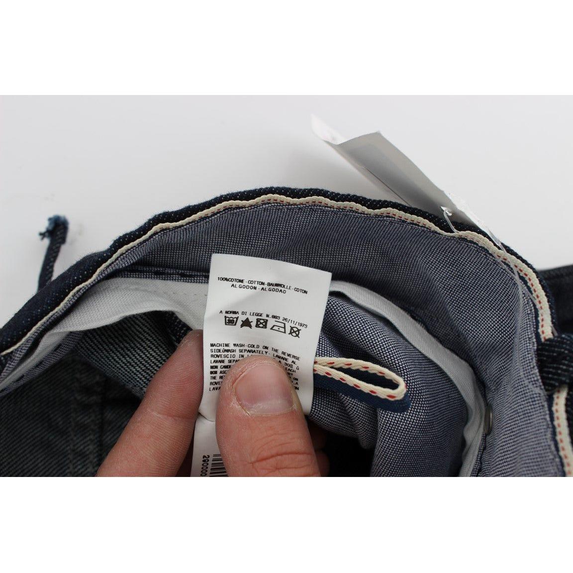 Acht Blue Cotton Regular Straight Fit Jeans Jeans & Pants