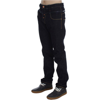 Acht Blue Cotton Regular Straight Fit Jeans Jeans & Pants