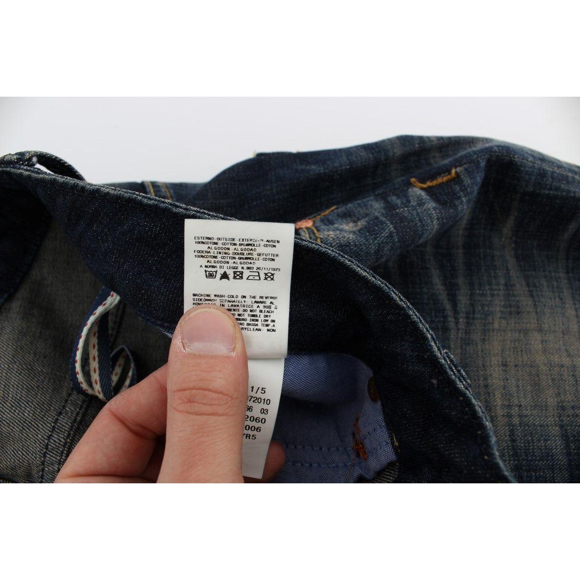 Acht Blue Wash Straight Fit Low Waist Jeans