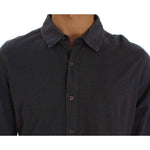 Alpha Massimo Rebecchi Sleek Gray Casual Cotton Shirt Alpha Massimo Rebecchi Dark Slate Gray
