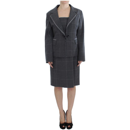 BENCIVENGA Gray Stretch Sheath Dress Suit Set Suit