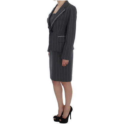 BENCIVENGA Gray Stretch Suit Sheath Dress & Blazer Set