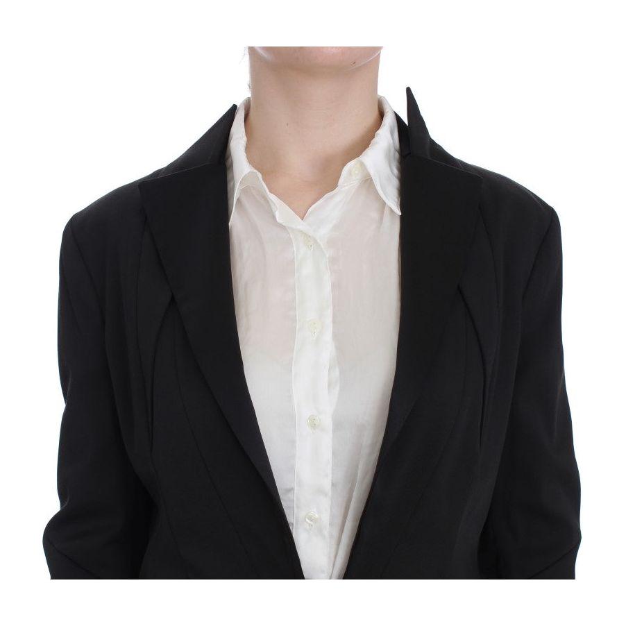 Exte Black Stretch Single Breasted Blazer Jacket