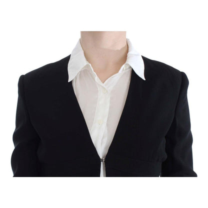 Exte Black Blue Two Piece Suit Skirt & Blazer Skirt Suit