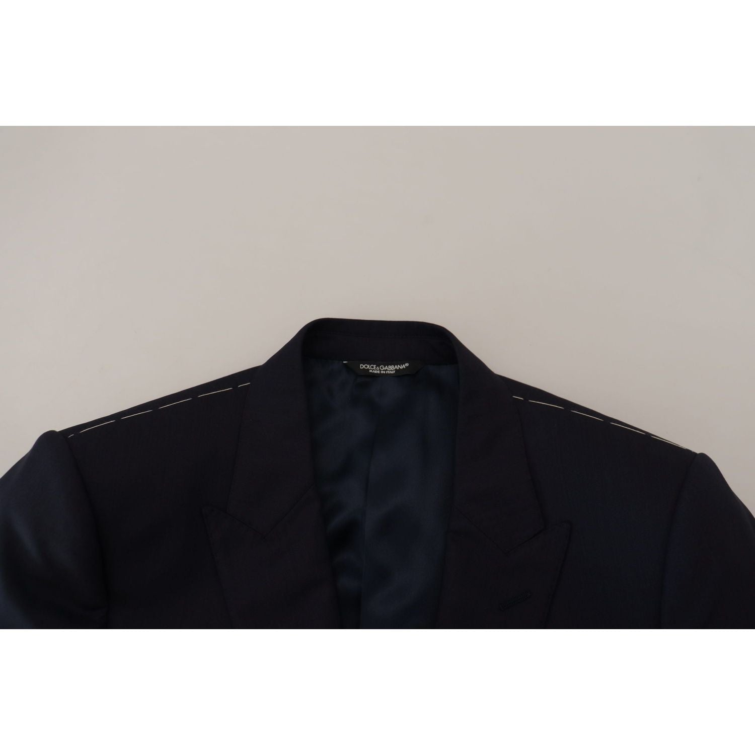 Dolce & Gabbana Blue Wool Single Breasted Coat Blazer